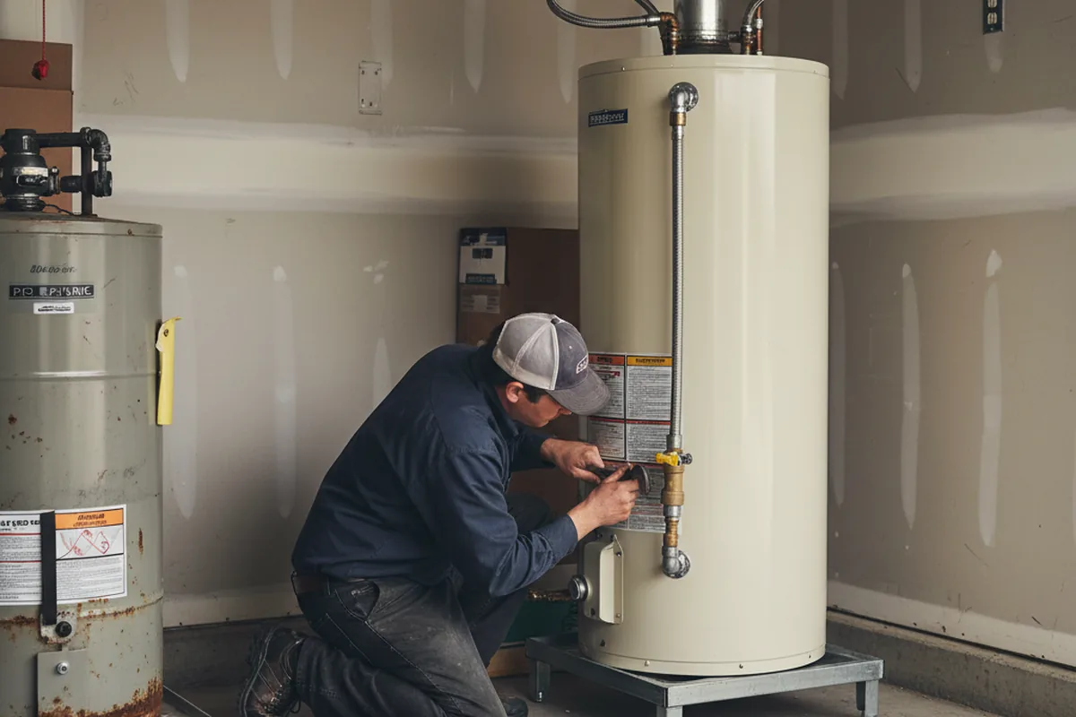 Water heater and shutoff valve replacement in Brownville