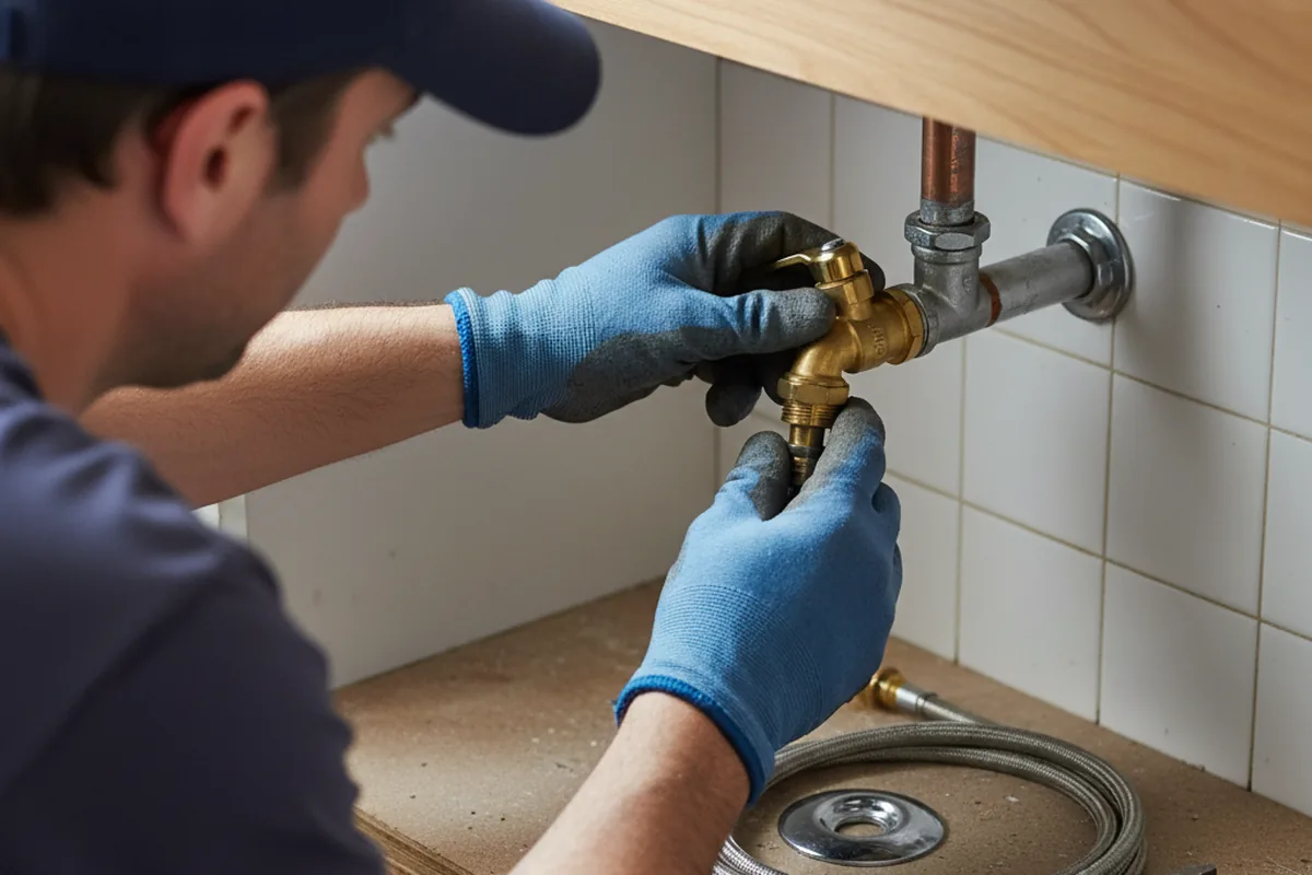 Shutoff valve and fitting work during Faucet and Fixture Repair in Brownville